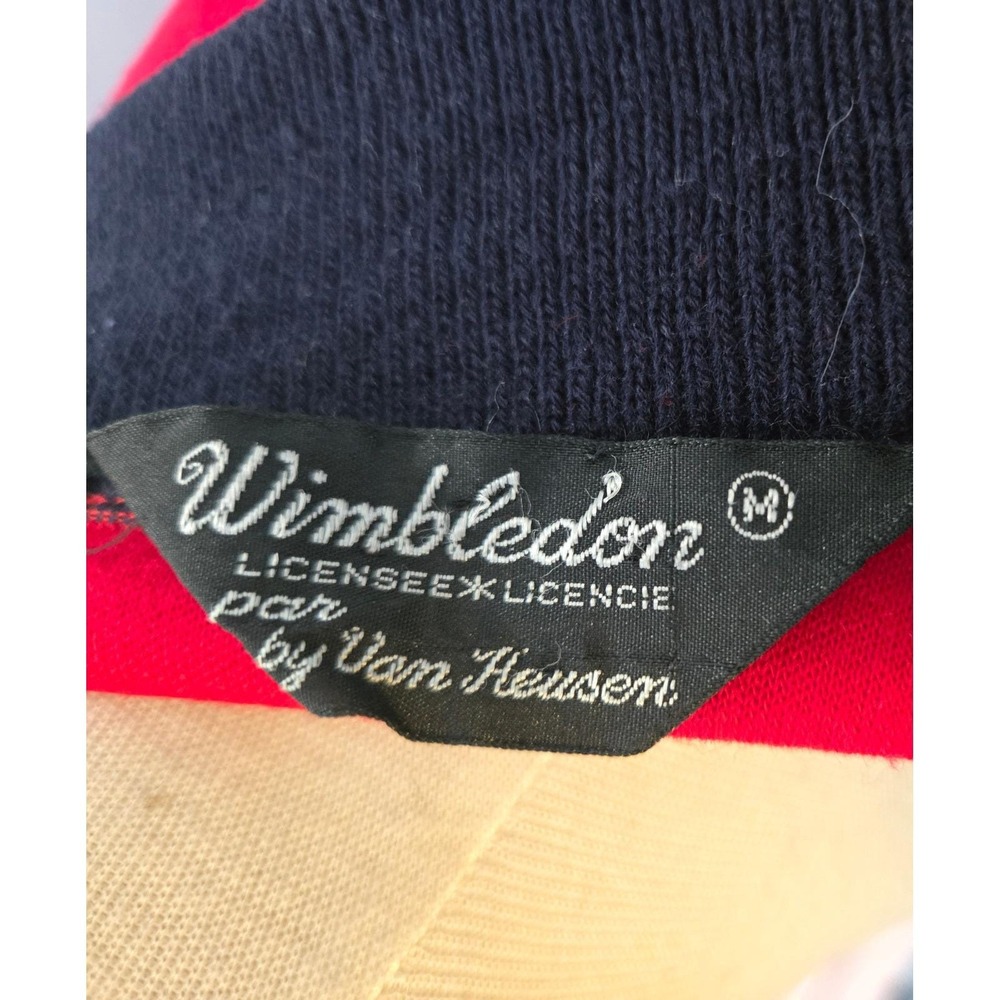 Vintage Wimbledon Official Licensed Tennis Track Jacket Made in Korea M Preppy - Picture 5 of 6
